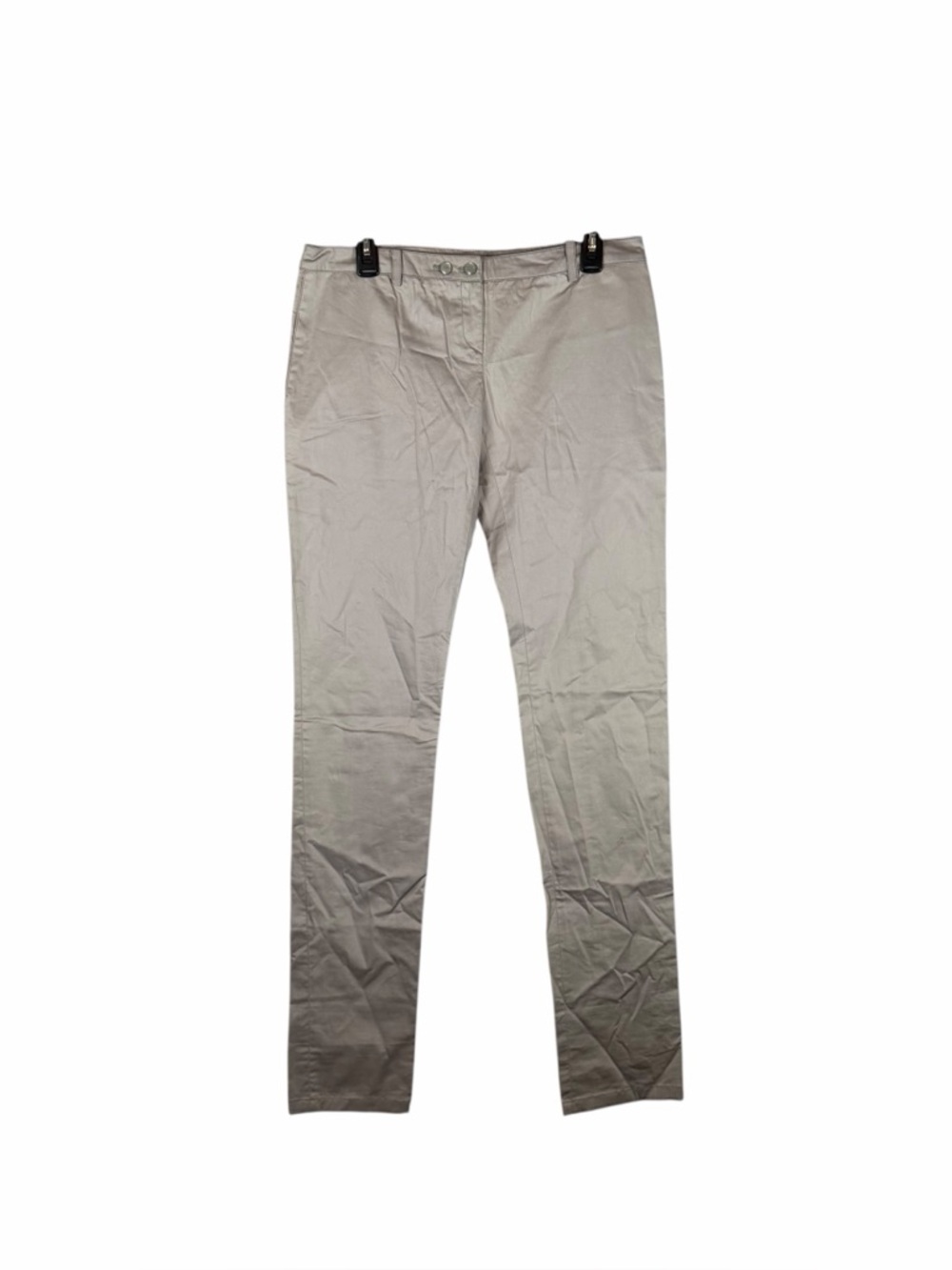 Patrizia Pepe Firenze Silver Metallic Straight Leg Pants Size 44 Made in Italy